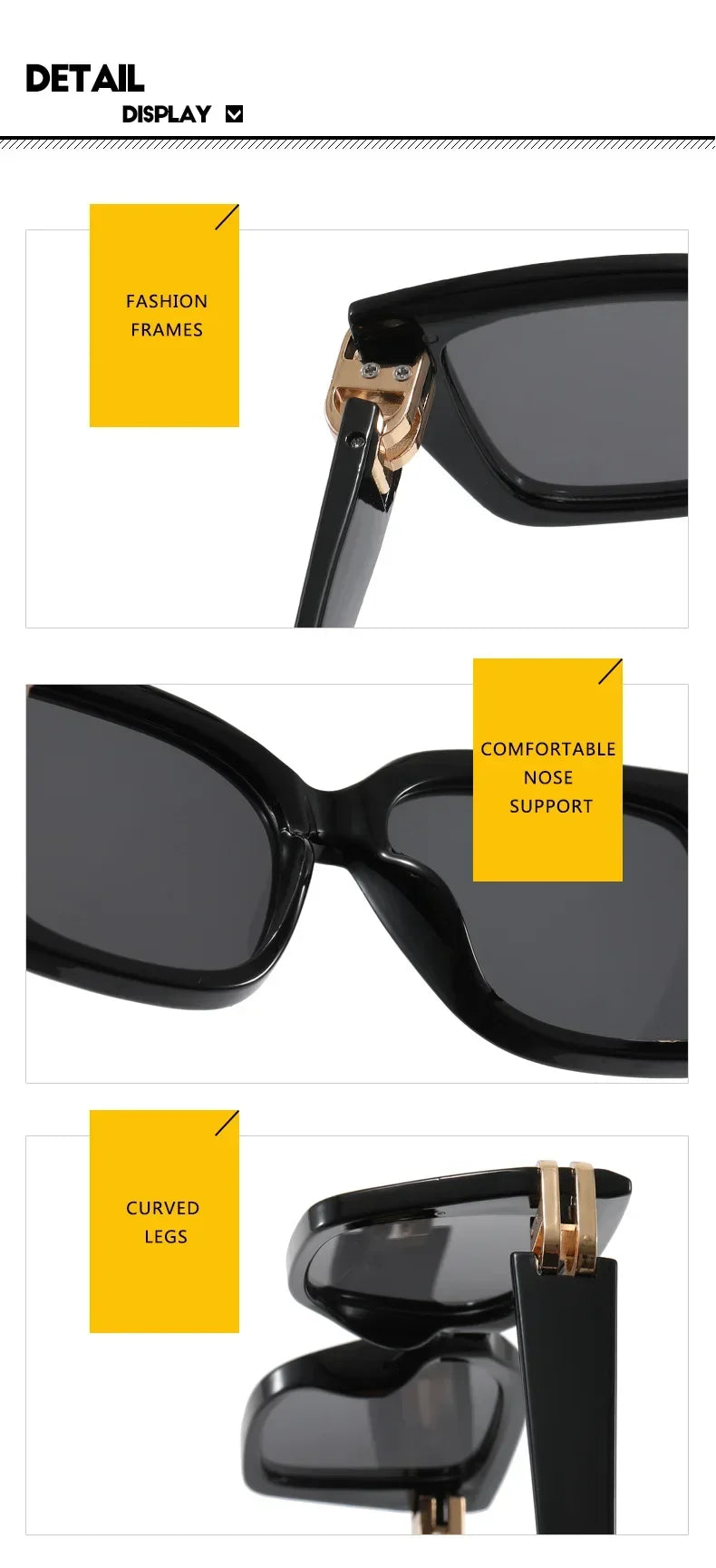 Lunettes Soleil Carré Vintage Rivet | MDN Store