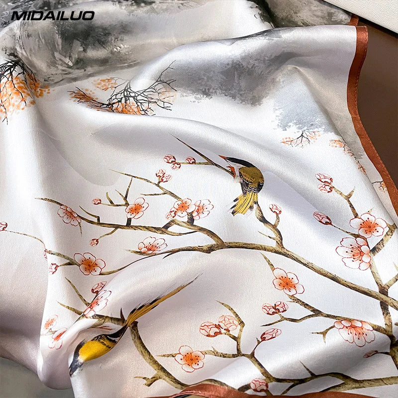 Foulard Carré Soie 100% Champagne 53x53cm Femme | MDN Store