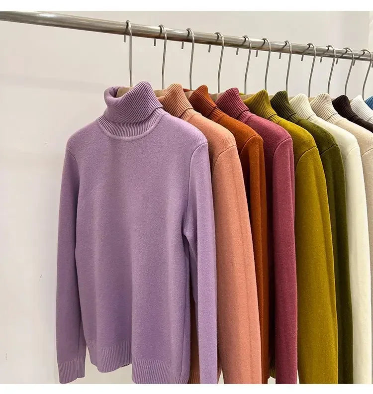 Pull Col Roule Femme Polaire Epais Manches Longues 8 Coloris | MDN Store
