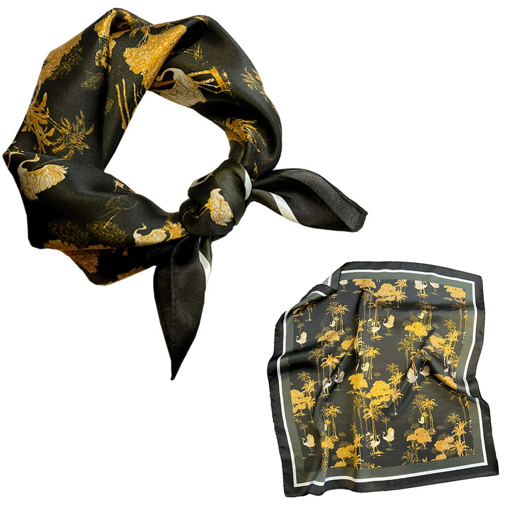 Foulard Carré Soie Mûrier 100% Floral 53cm Femme | MDN Store