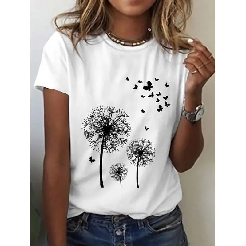 T-Chemise Fleurs Colorées 3D Oversize Femme | MDN Store