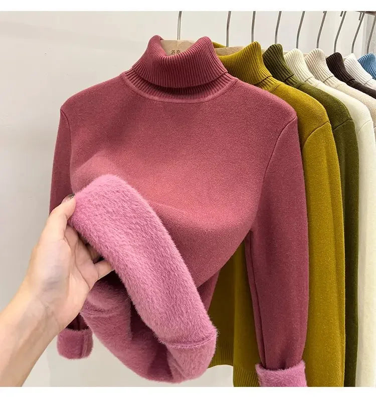 Pull Col Roule Femme Polaire Epais Manches Longues 8 Coloris | MDN Store