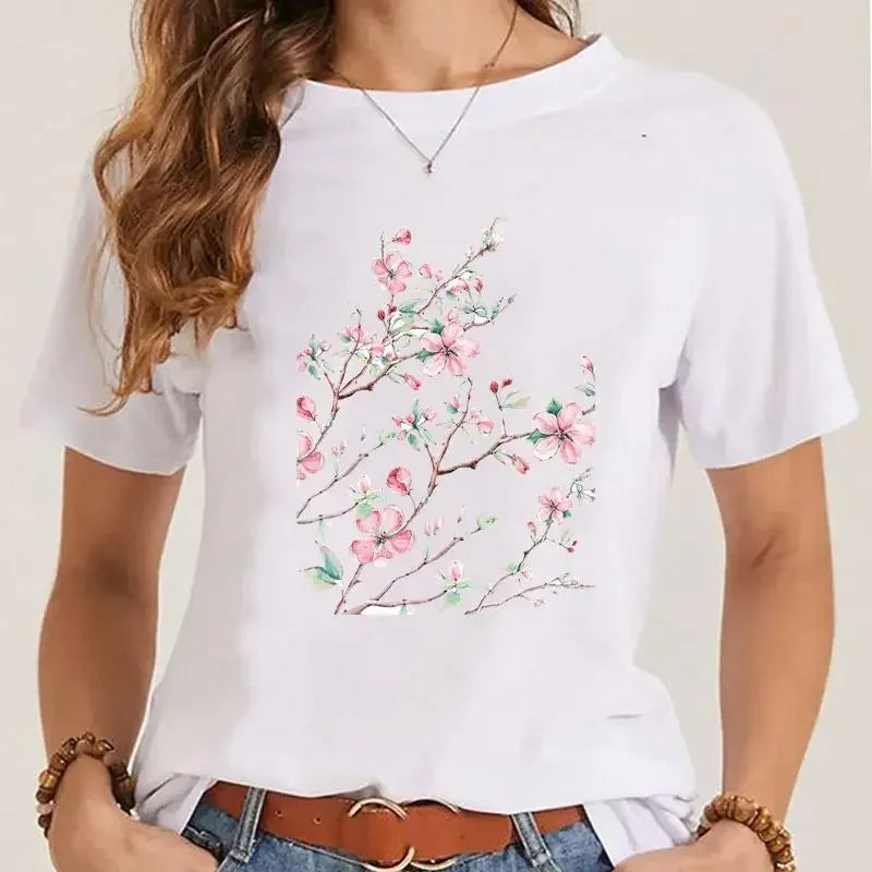 T-shirt Fleurs Printemps Style 90s Femme | MDN