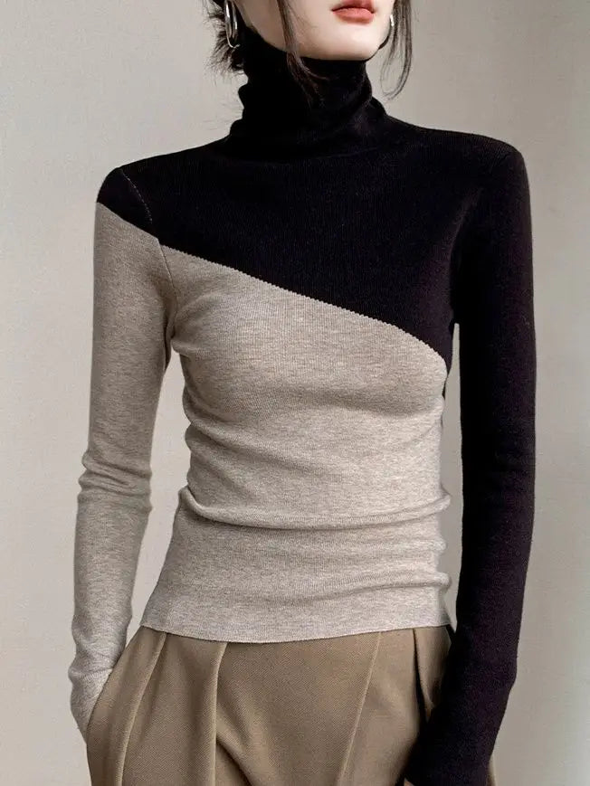 Pull Femme Slim Manches Longues Bureau Elegant Bodycon 2 Coloris | MDN Store