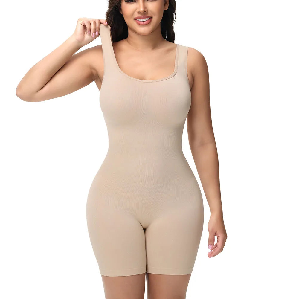 Body Gainant Bretelles Larges Shorty Femme - Gaine Complète Ventre Plat Confortable | MDN