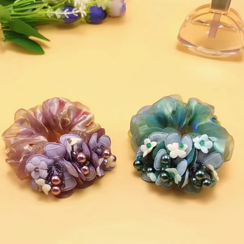 Chouchou 3 Fleurs Perle Élastique | MDN Store
