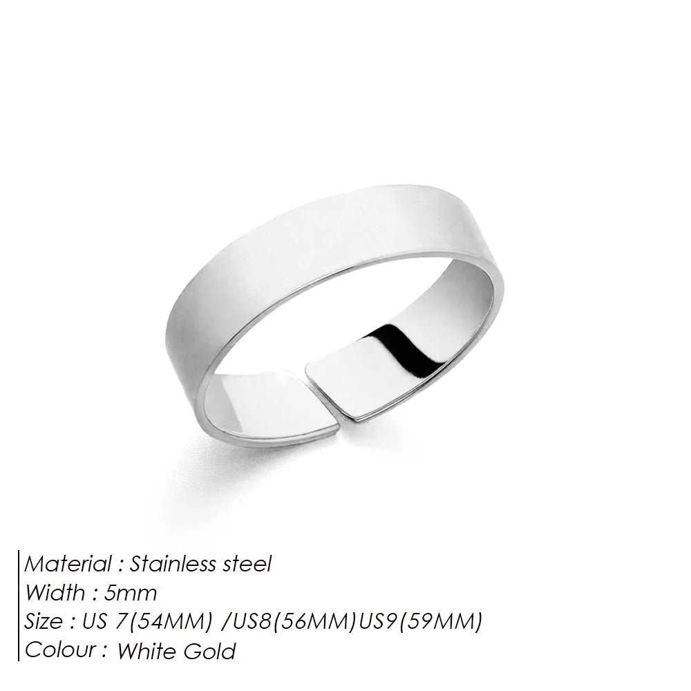 Bague Simple Acier Inoxydable Unisexe Minimaliste Personnalisée | MDN Store