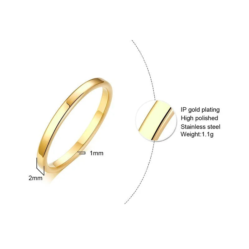 Bague Alliance Acier Femme 2-8mm | MDN Store