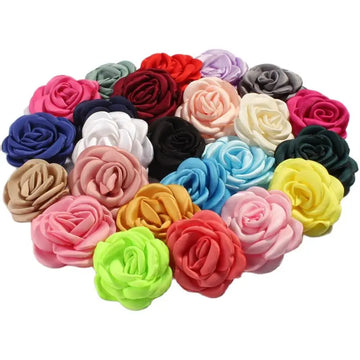 Lot de 10 Fleurs en Satin 6cm - Accessoires Cheveux Mariage | MDN Store