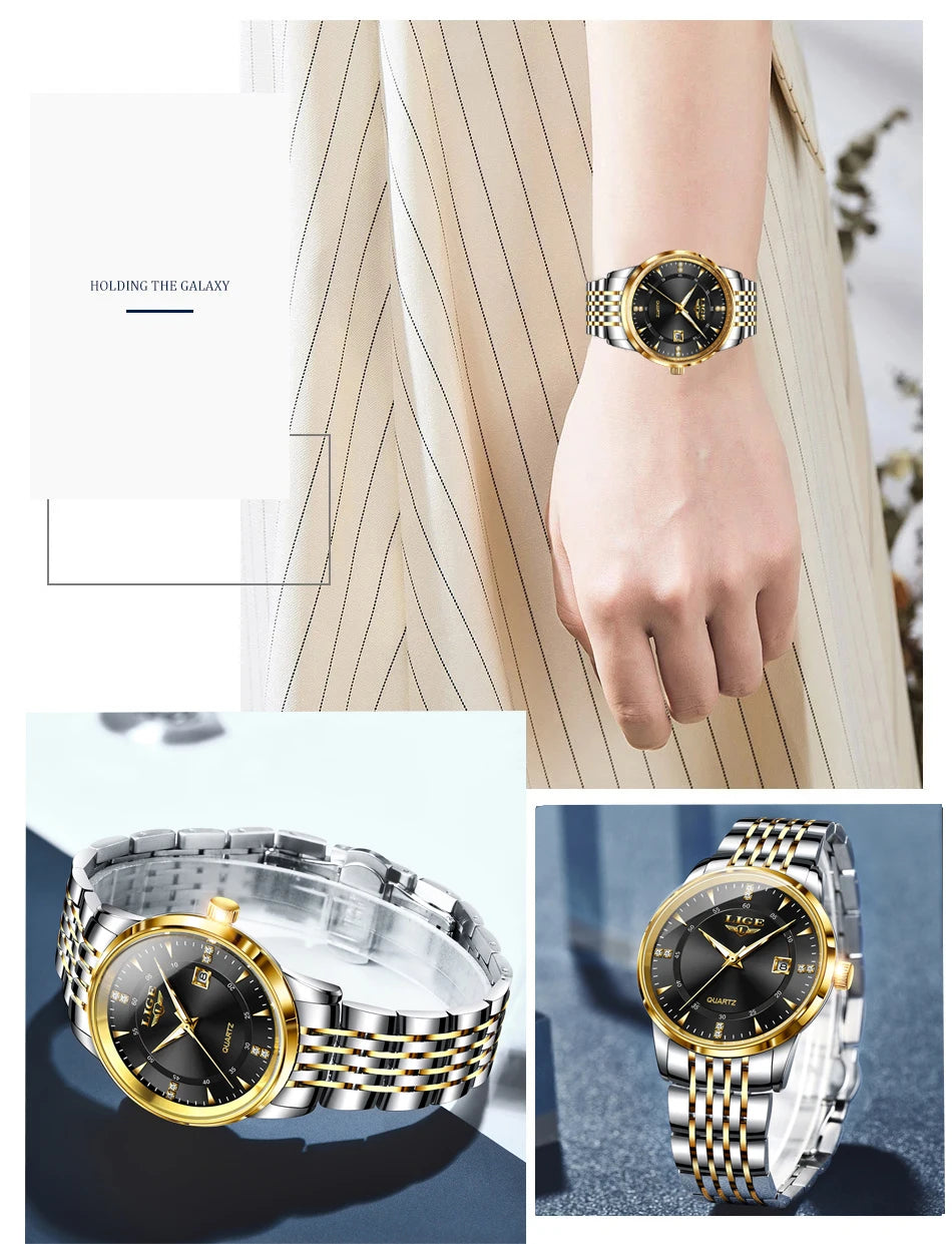 Montre Femme LIGE Acier Inoxydable Étanche | MDN Store