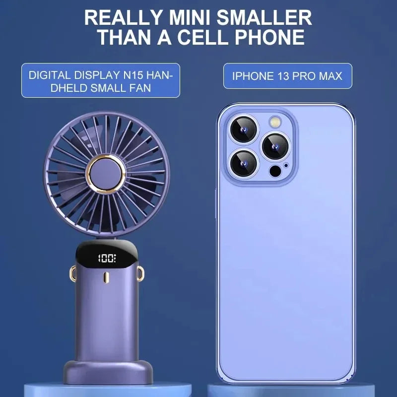 Mini Ventilateur de Cou Portable USB 5 Vitesses 1800mAh Ecran LED | MDN Store 25