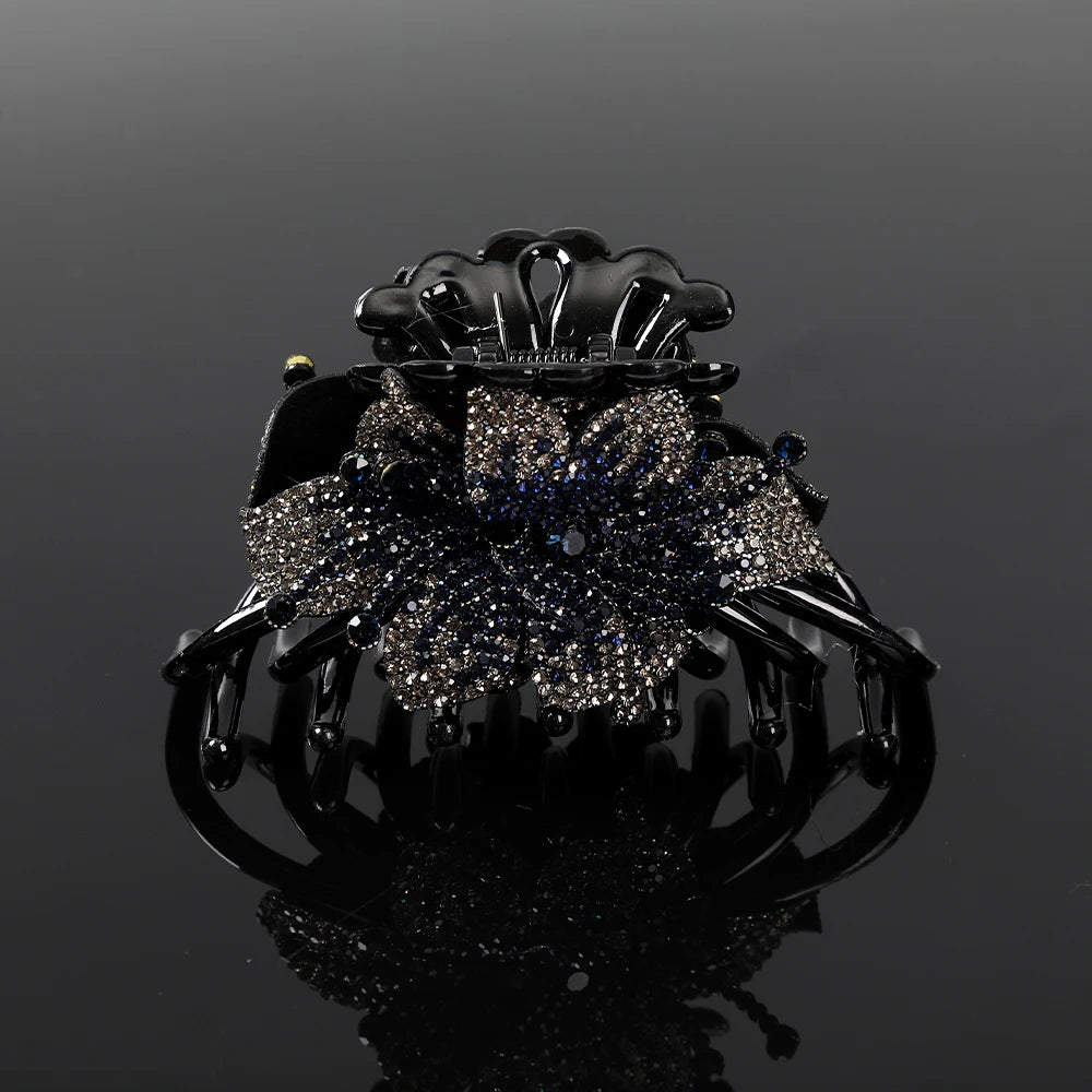 Pince Cheveux Fleur Strass Luxe Coréenne - Barrette Crabe Élégante | MDN Store