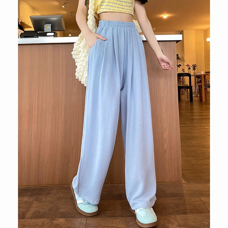 Pantalon Plissé Soie Glacée Taille Haute | MDN Store