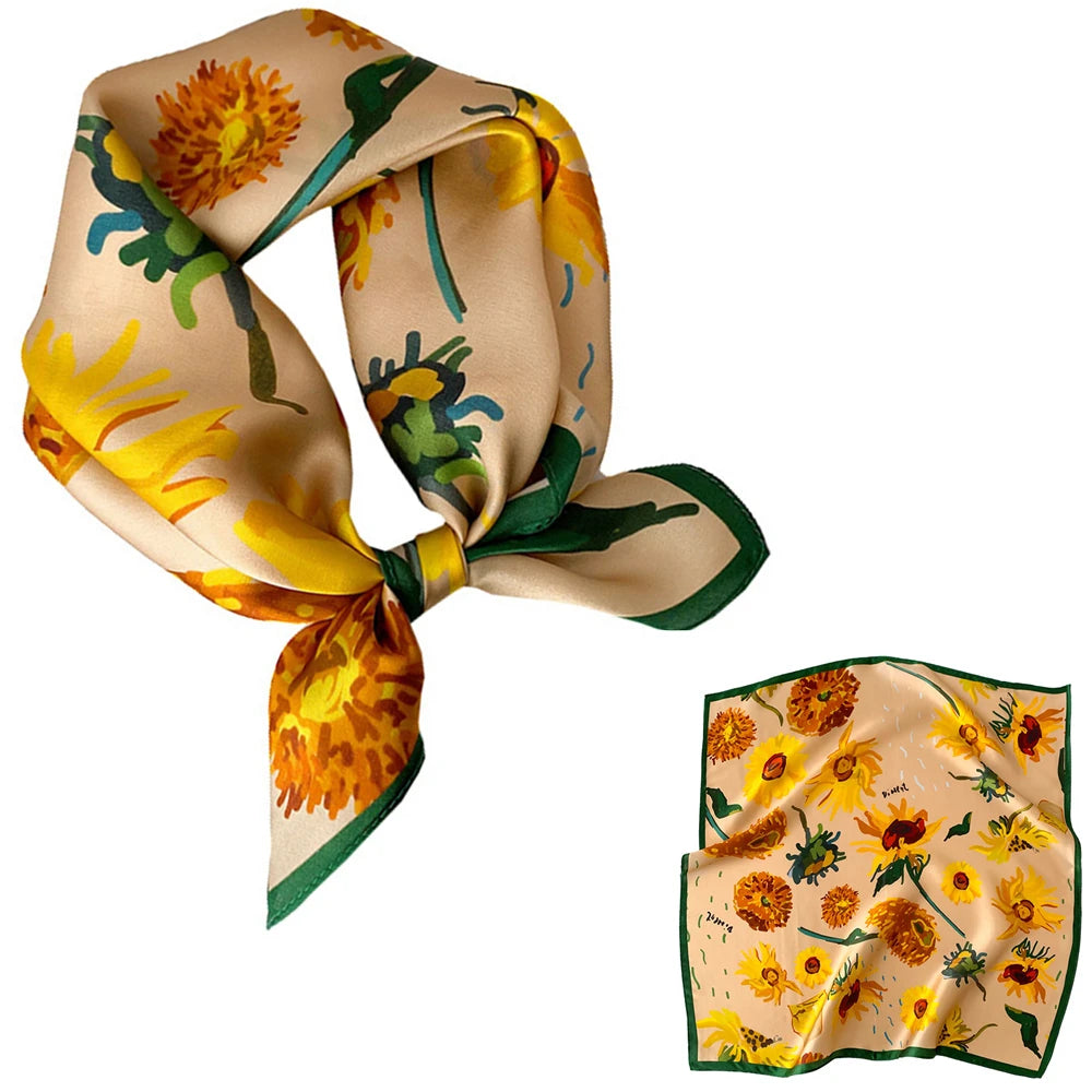 Foulard Carré Soie Mûrier 100% Floral 53cm Femme | MDN Store