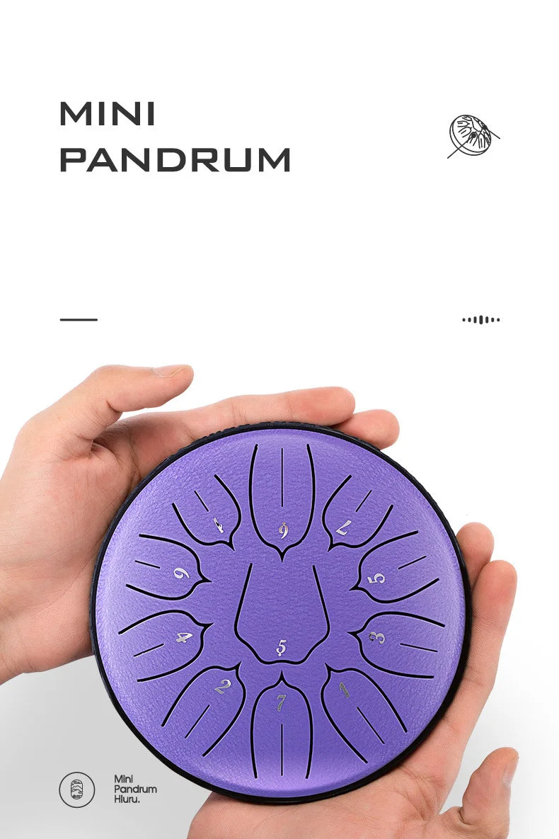 Tambour Langue Acier HLURU 6 Pouces 11 Notes - Instrument Méditation Yoga | MDN