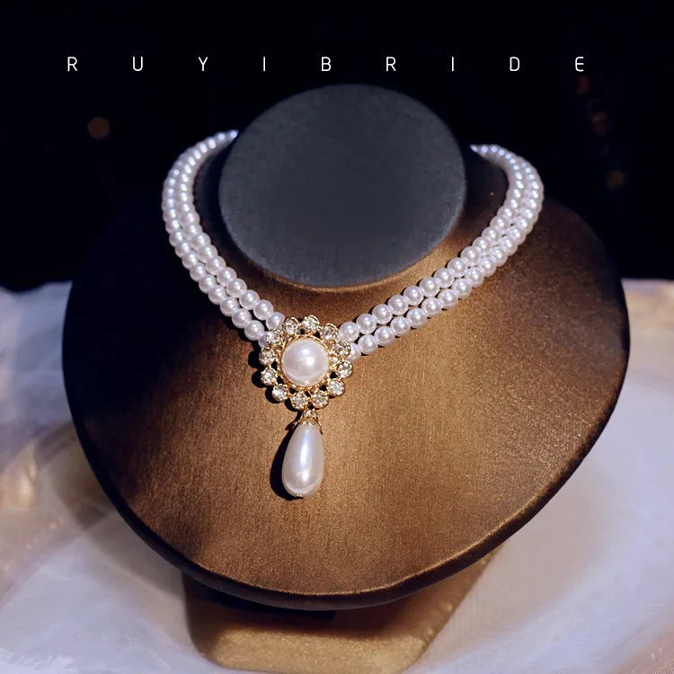 Parure Collier Boucles Perles Vintage | MDN Store