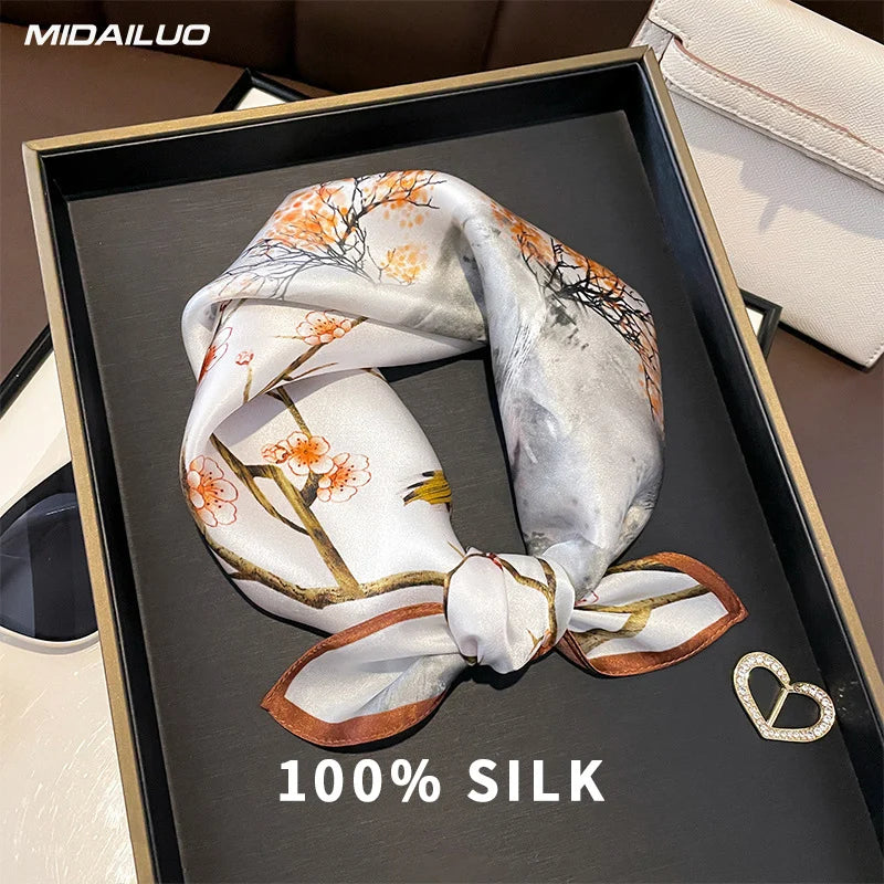 Foulard Carré Soie 100% Champagne 53x53cm Femme | MDN Store