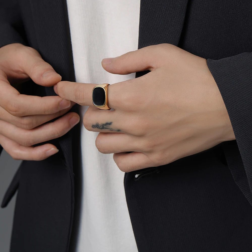 Bague Chevalière Acier Plaqué Or 14K Dôme | MDN Store