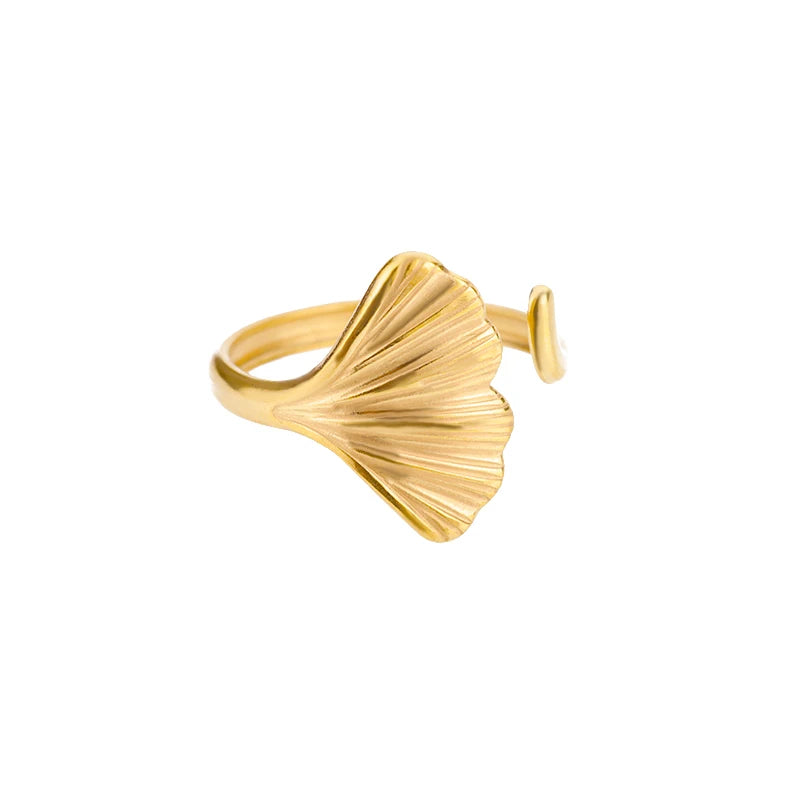 Bague Géométrique Acier Doré Ajustable | MDN Store