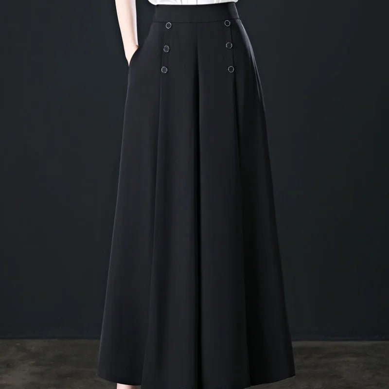 Pantalon Large Femme Vintage Café Taille Haute | MDN Store