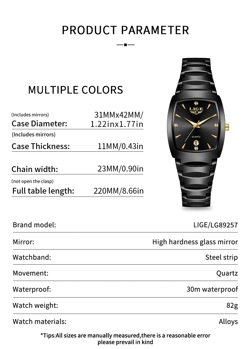 Montre Femme LIGE Business Acier Inoxydable | MDN Store