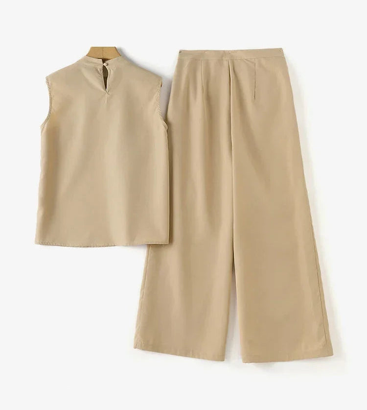 Ensemble Débardeur & Pantalon Large Minimaliste Kaki | MDN Store