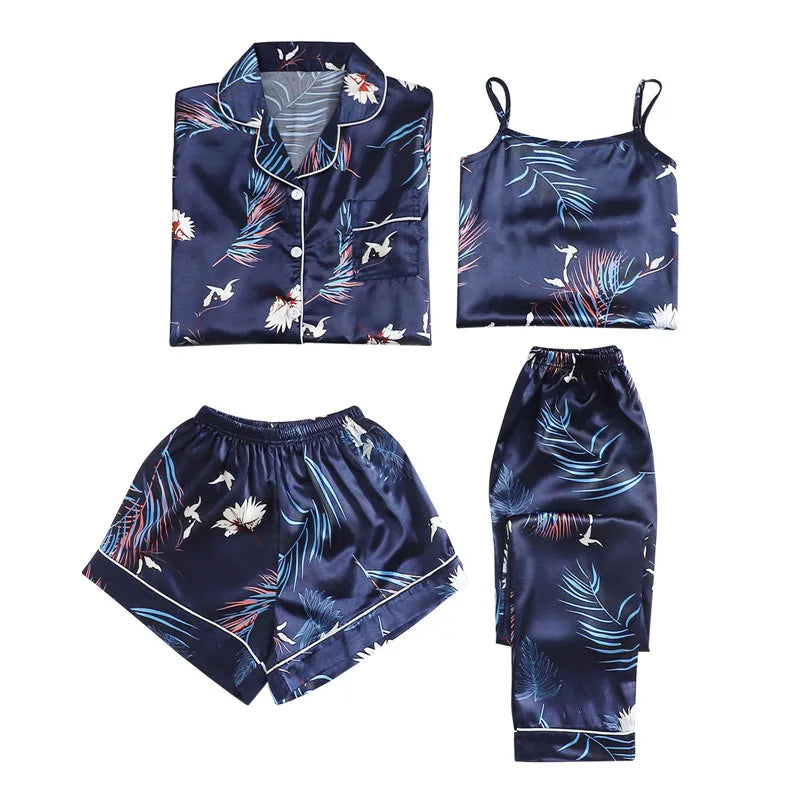 Pyjama 4 Pièces Satin Nuisette | MDN Store