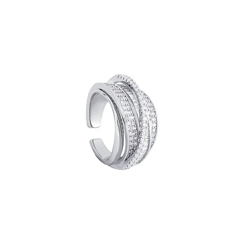 Bague Argent Zircon Ajustable Femme Mariage | MDN