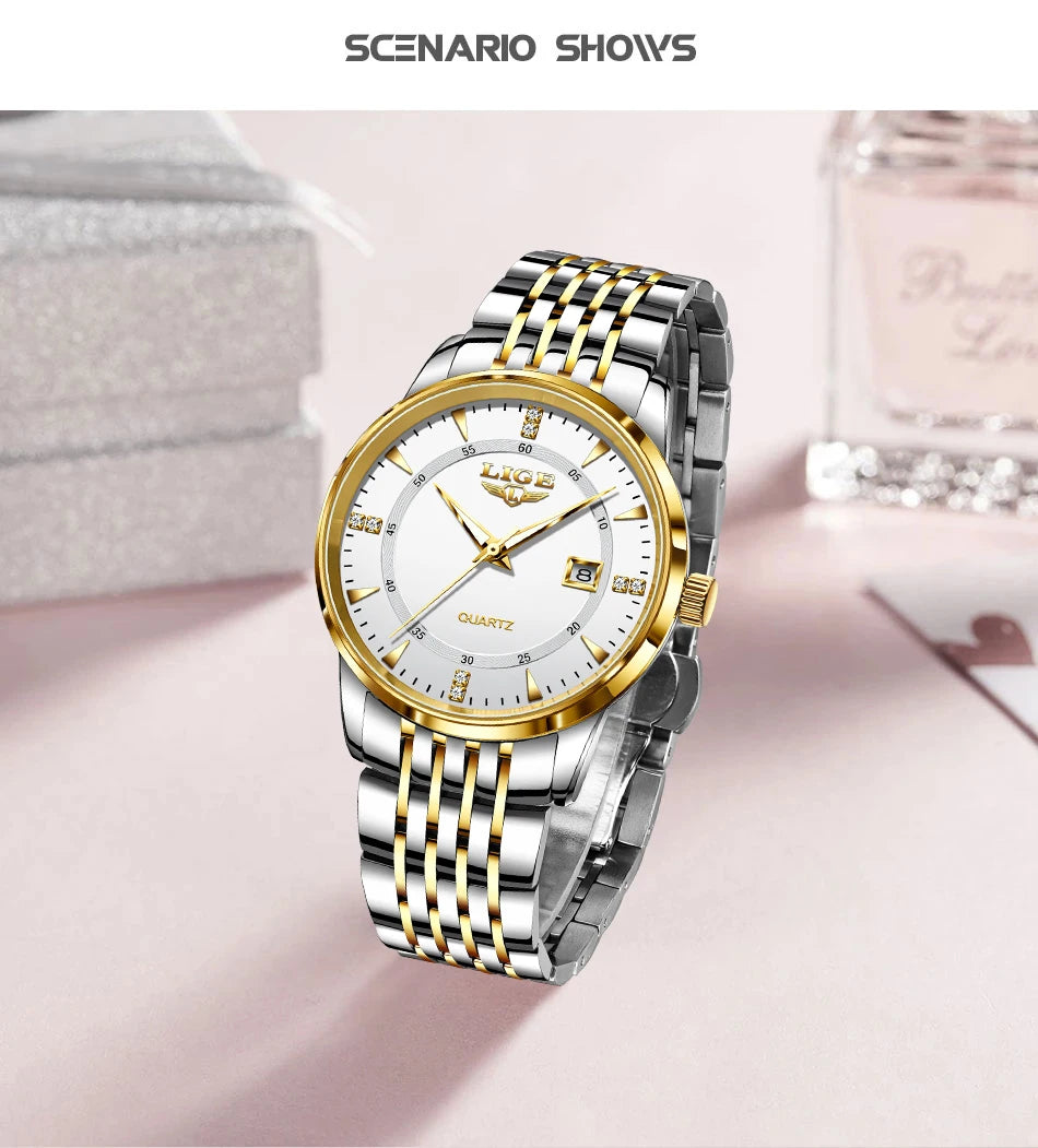Montre Femme LIGE Acier Inoxydable Étanche | MDN Store