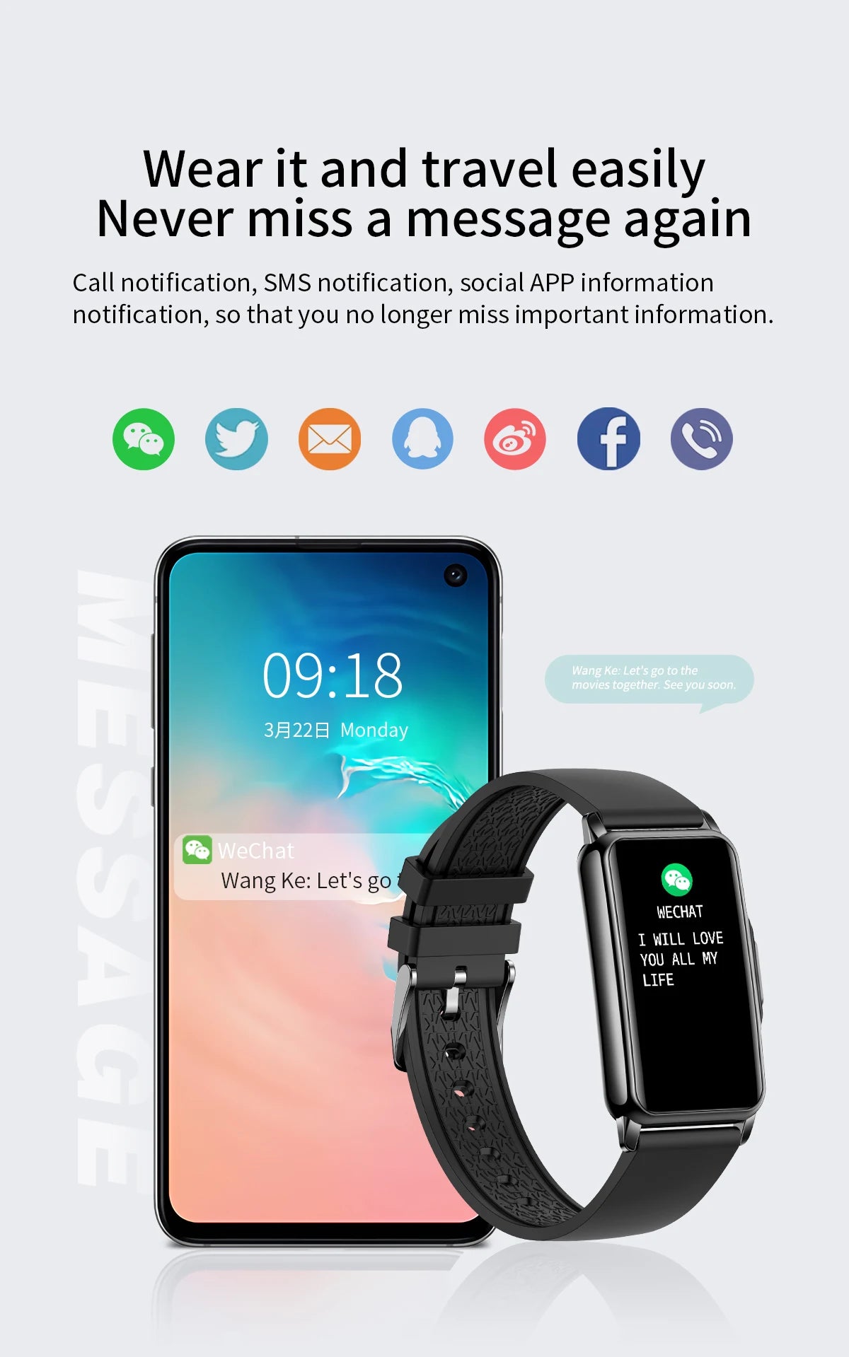 Bracelet Connecté Sport Cardiofréquencemètre SpO2 | MDN Store