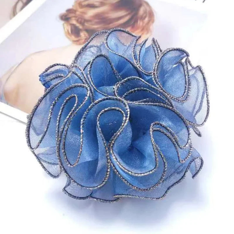 Chouchou Fleur 5 Pétales Perle Double Couche - Élastique Français - photo 13 | MDN Store