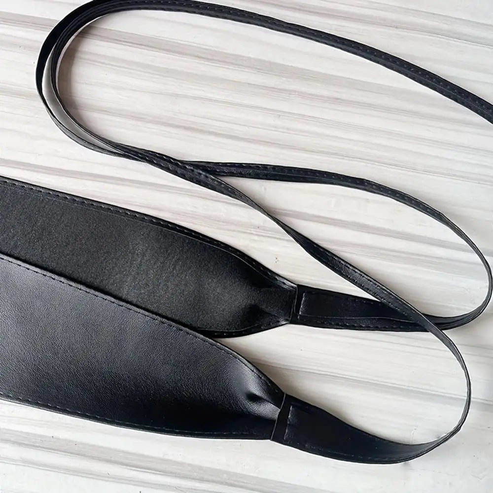 New Women Bow Lace Belt Corset Wide Belts Black White Female Self Tie Obi Cinch Waistband Wedding Dress Waist Band