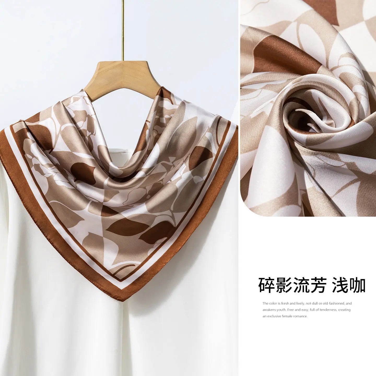 Foulard Carré Soie Satin Floral Violet 70cm Femme | MDN Store