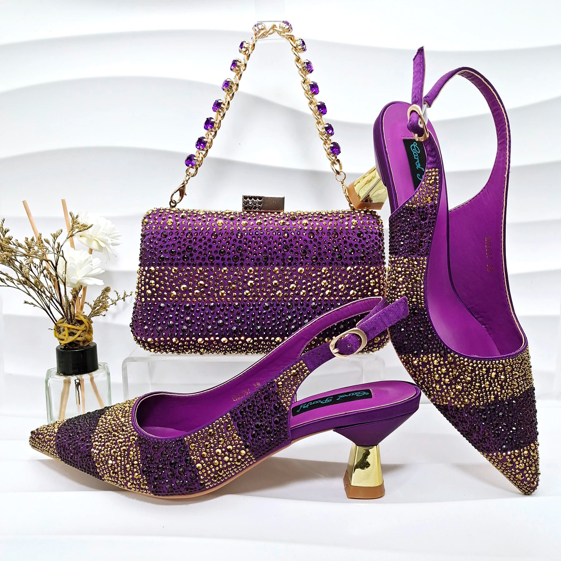 Escarpins Satin Bout Pointu Femme Ensemble Sac Soirée | MDN Store 25