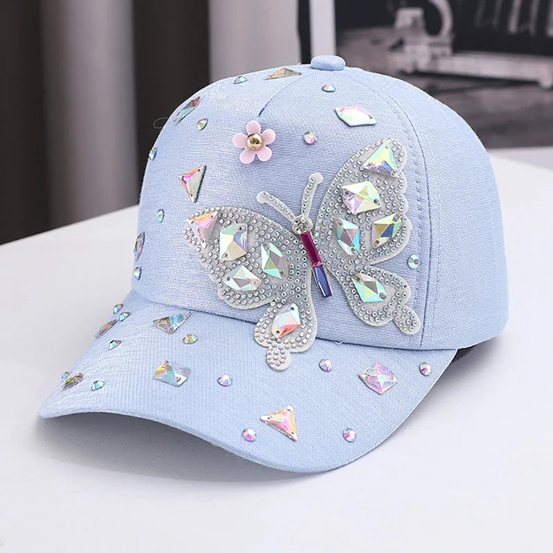 Casquette Baseball Papillon Strass Colore Femme Protection Solaire | MDN Store 25