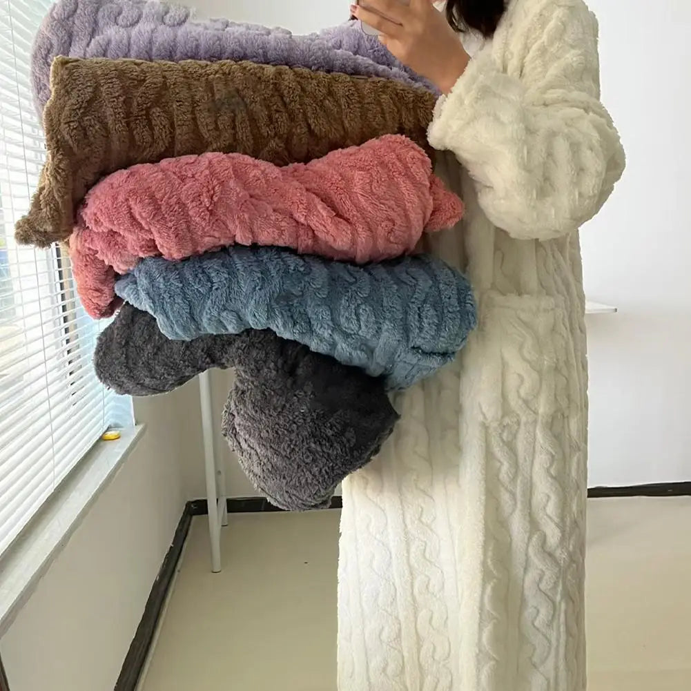 Chemise de Nuit Femme Flanelle Poches Manches Longues | MDN