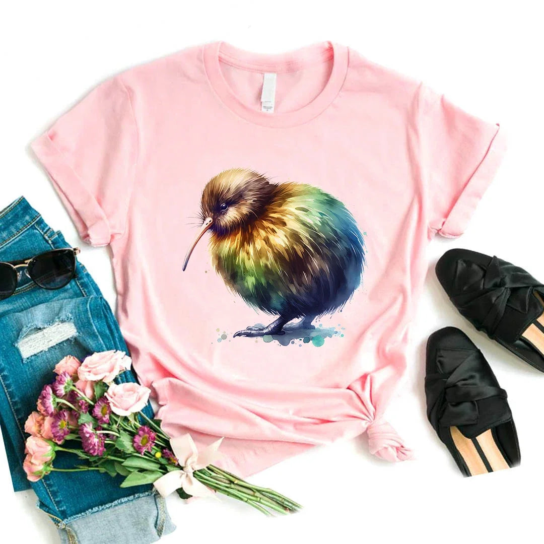 T-Chemise Kiwi Aquarelle Rose Kawaii Femme | MDN Store
