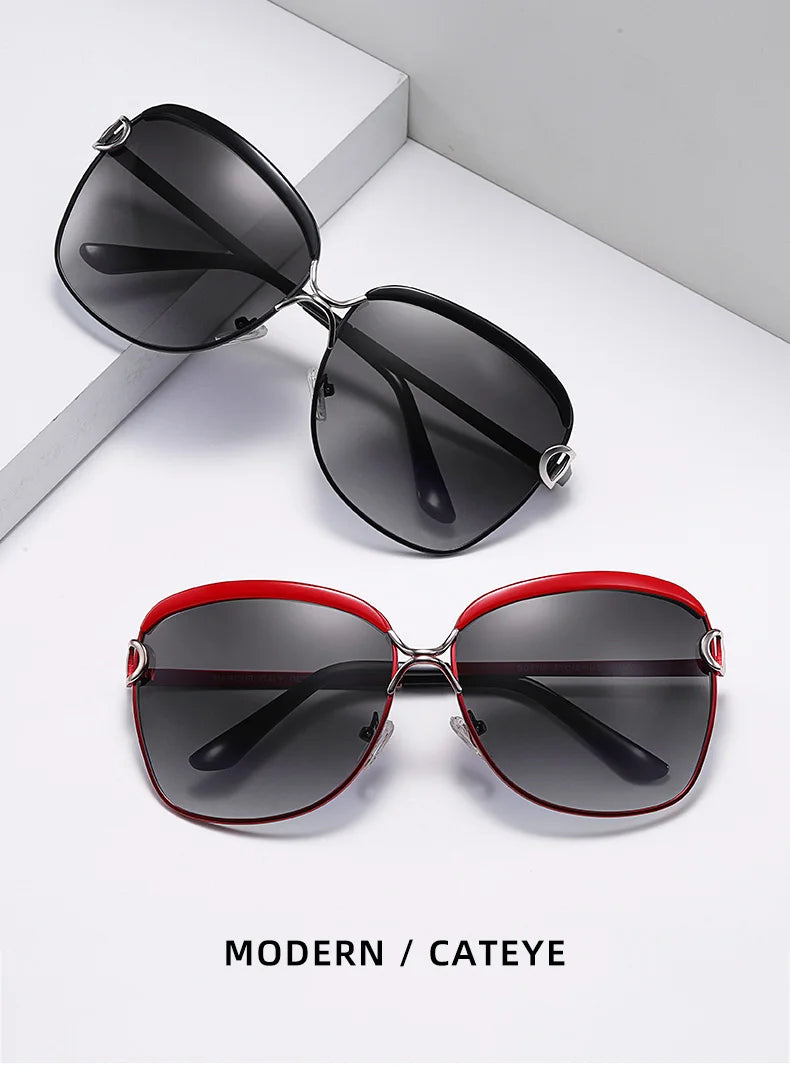 BARCUR Lunettes de Soleil Polarisées Femme Ovale Verres Dégradés UV400 Luxe | MDN Store 25