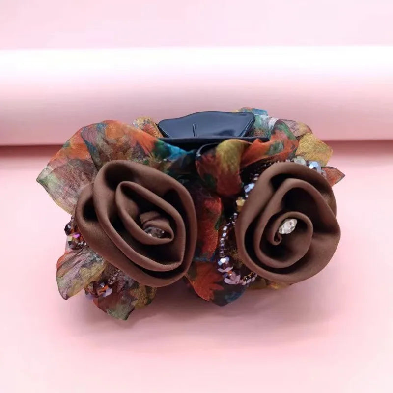 Pince à Cheveux Crabe Fleurie - Accessoire Cheveux Élégant et Pratique | MDN Store
