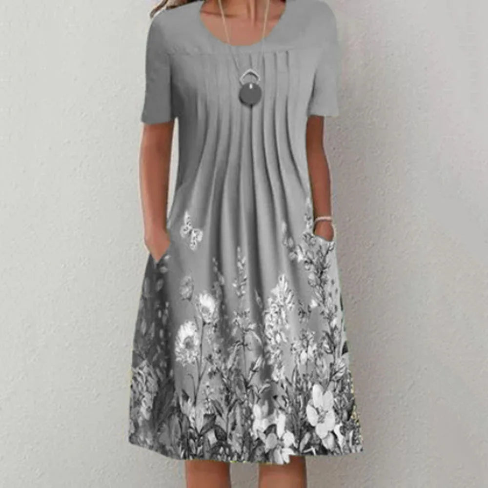 Robe Longue Femme Bohème Fleurie Volants Poches Été | MDN Store