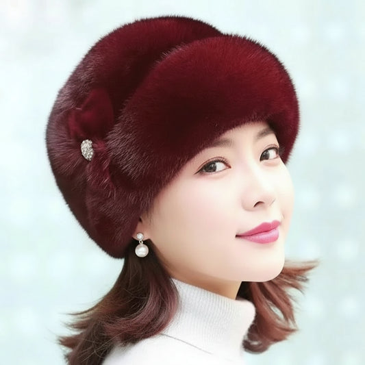 Bonnet Hiver Chaud Imitation Fourrure Vison Femme | MDN