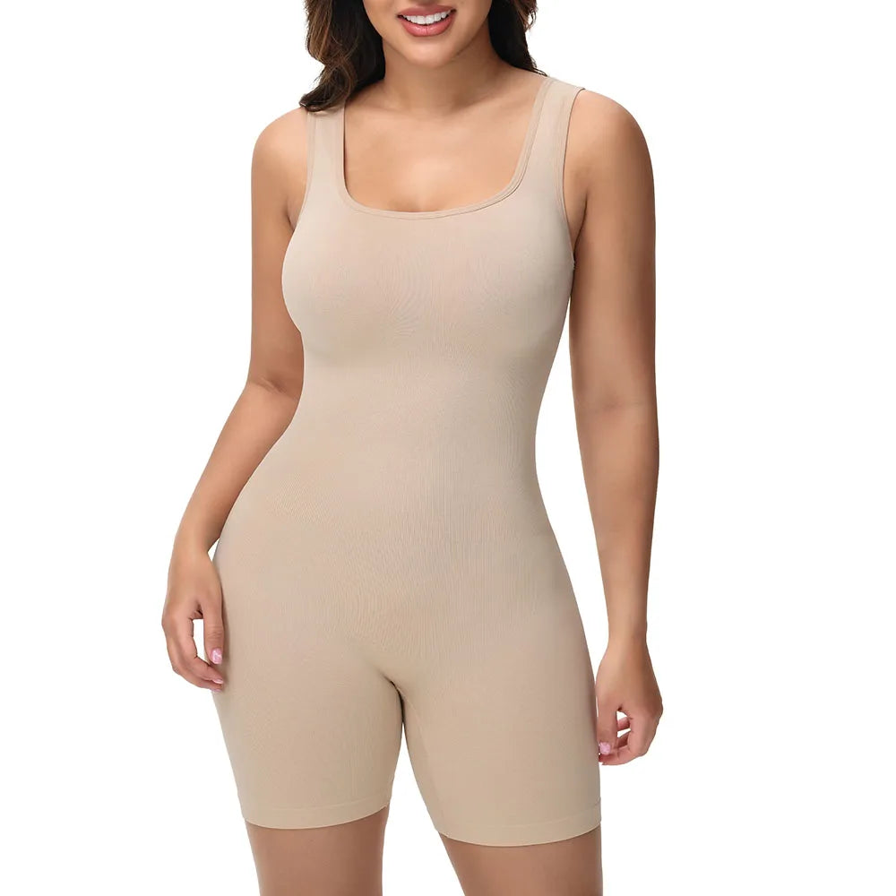 Body Gainant Bretelles Larges Shorty Femme - Gaine Complète Ventre Plat Confortable | MDN
