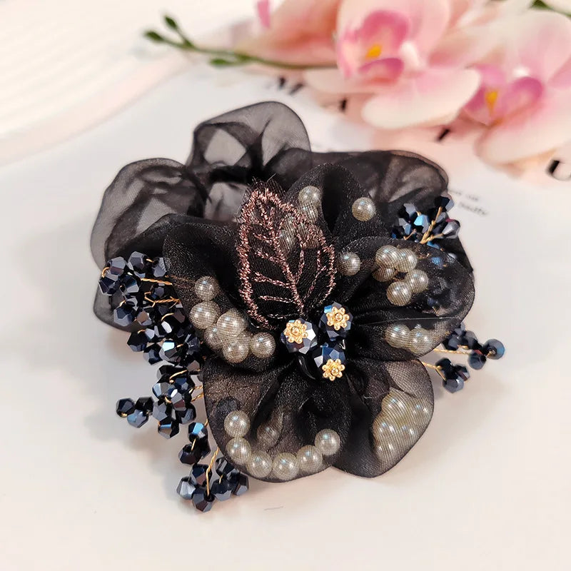 Chouchou Fleur Organza Strass | MDN Store