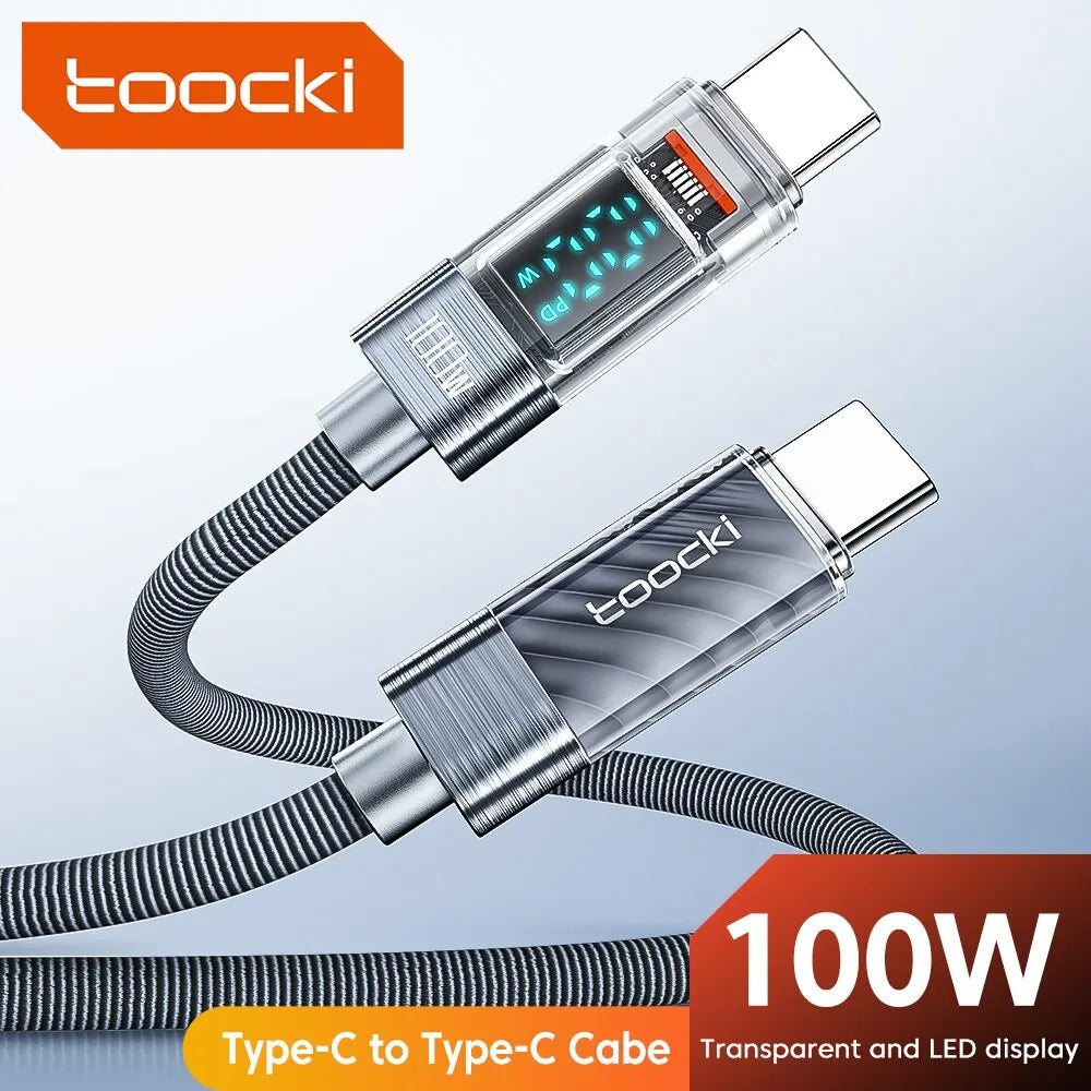 Toocki-Câble USB Type-C vers Type-C, 100W, Afficha - MDN Store 25