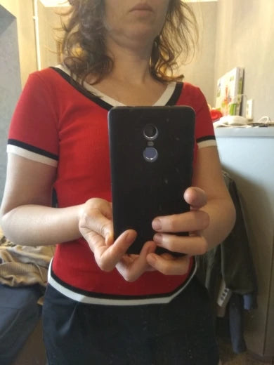 T-shirt Col V Rayé Femme | MDN