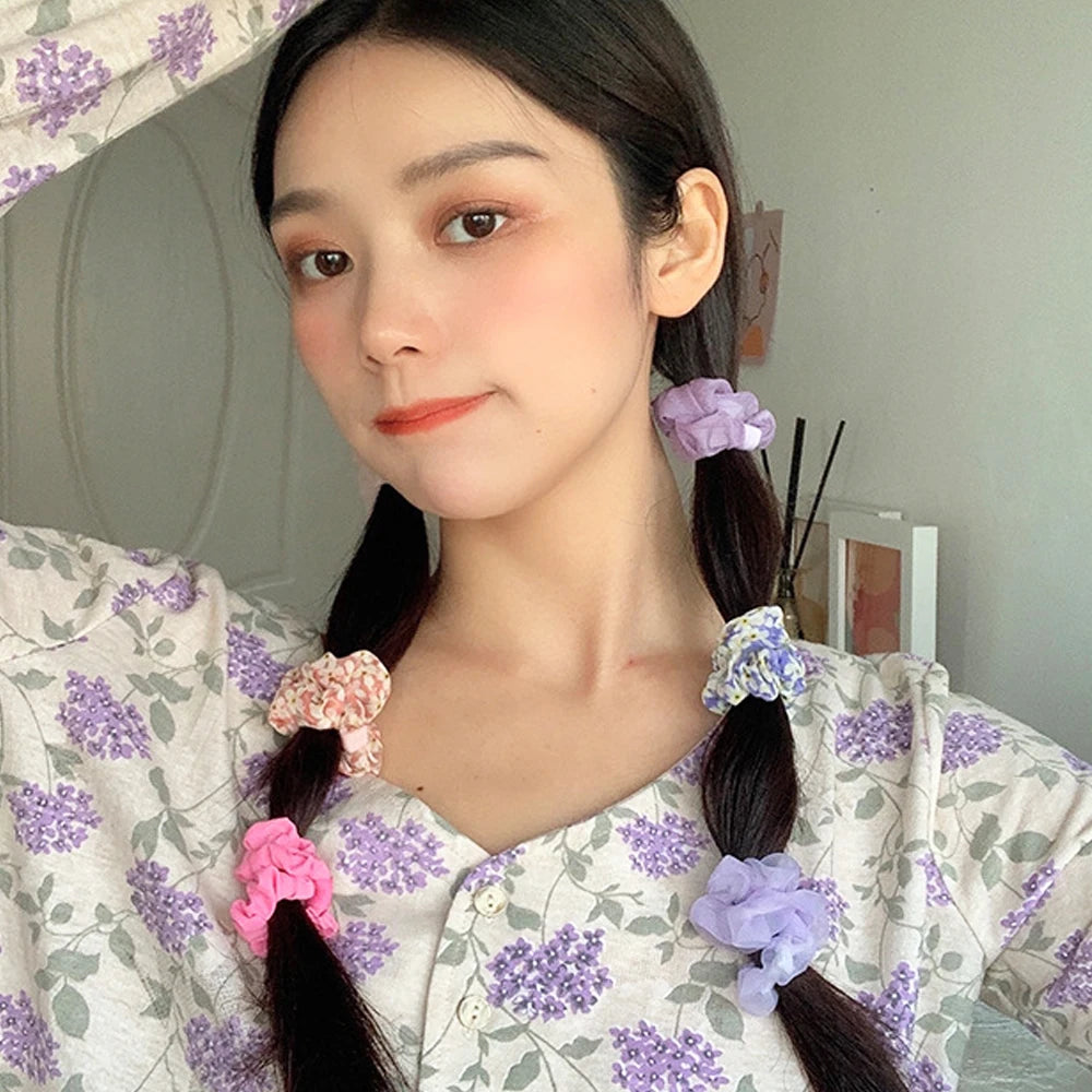 Lot de 3 Chouchous Satin à Motifs Fleurs - Élastiques Cheveux | MDN Store