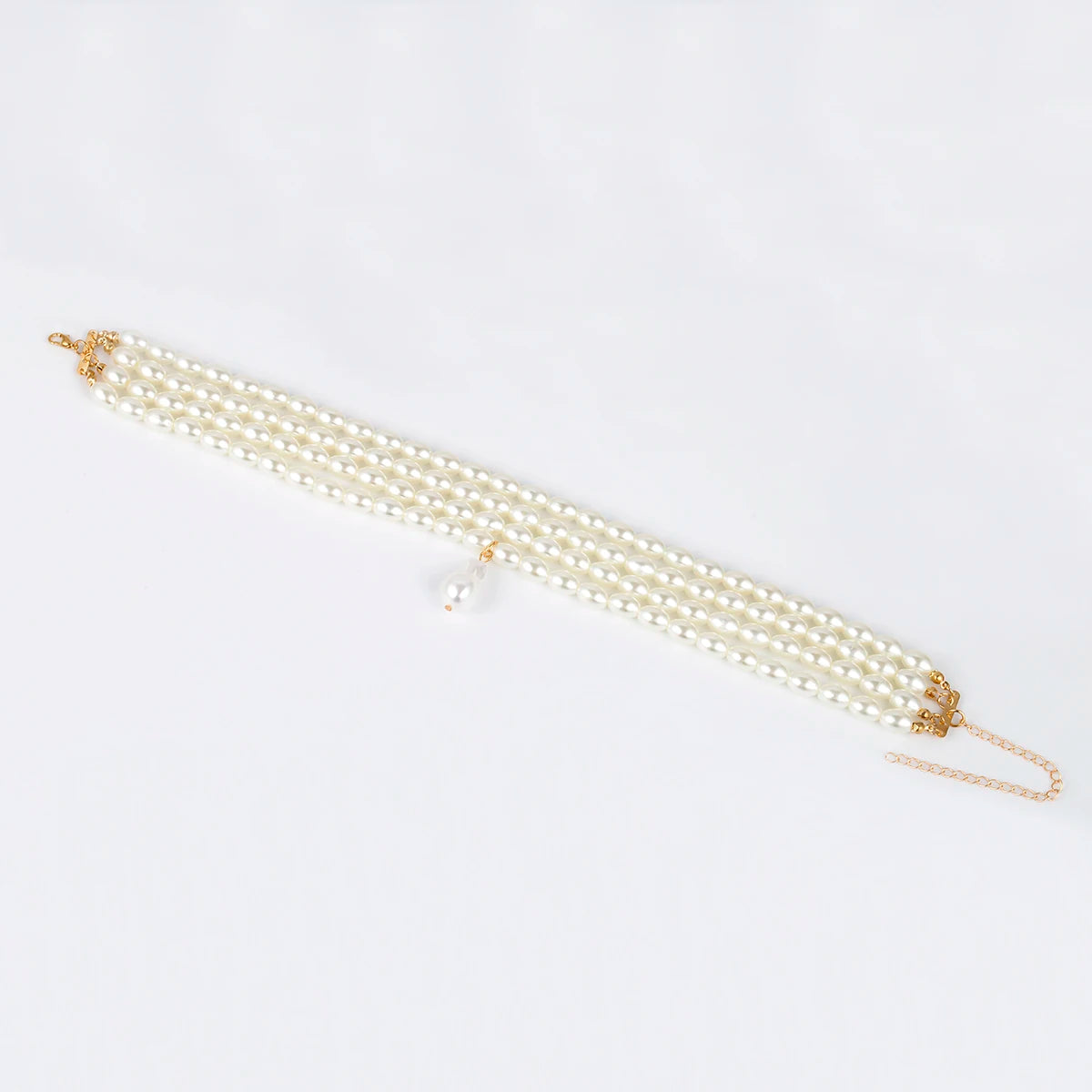 Collier Ras-de-Cou Perles Blanches Métal | MDN