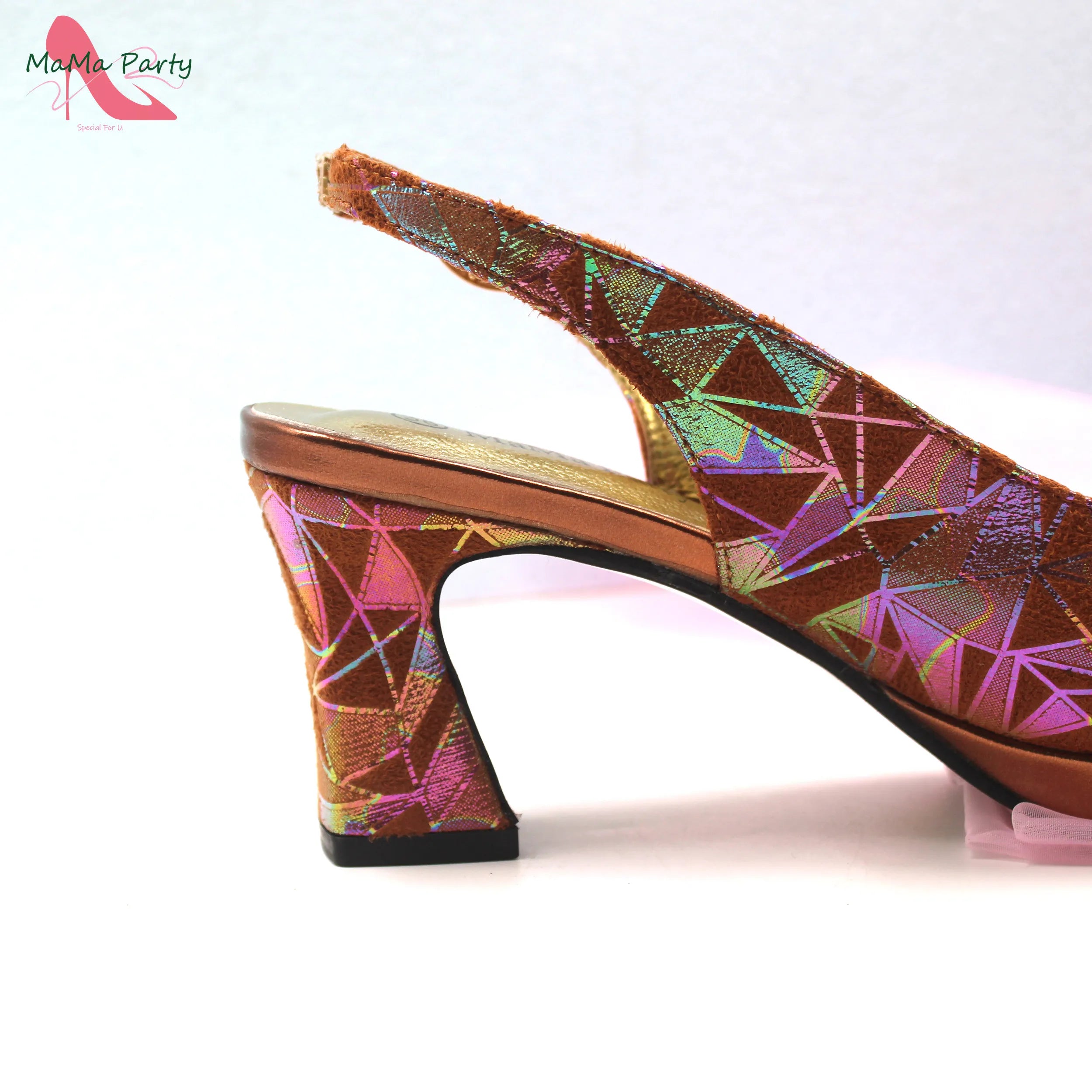 Escarpins Talon Carré Bout Ouvert Femme Soirée Mariage Élégant | MDN Store 25