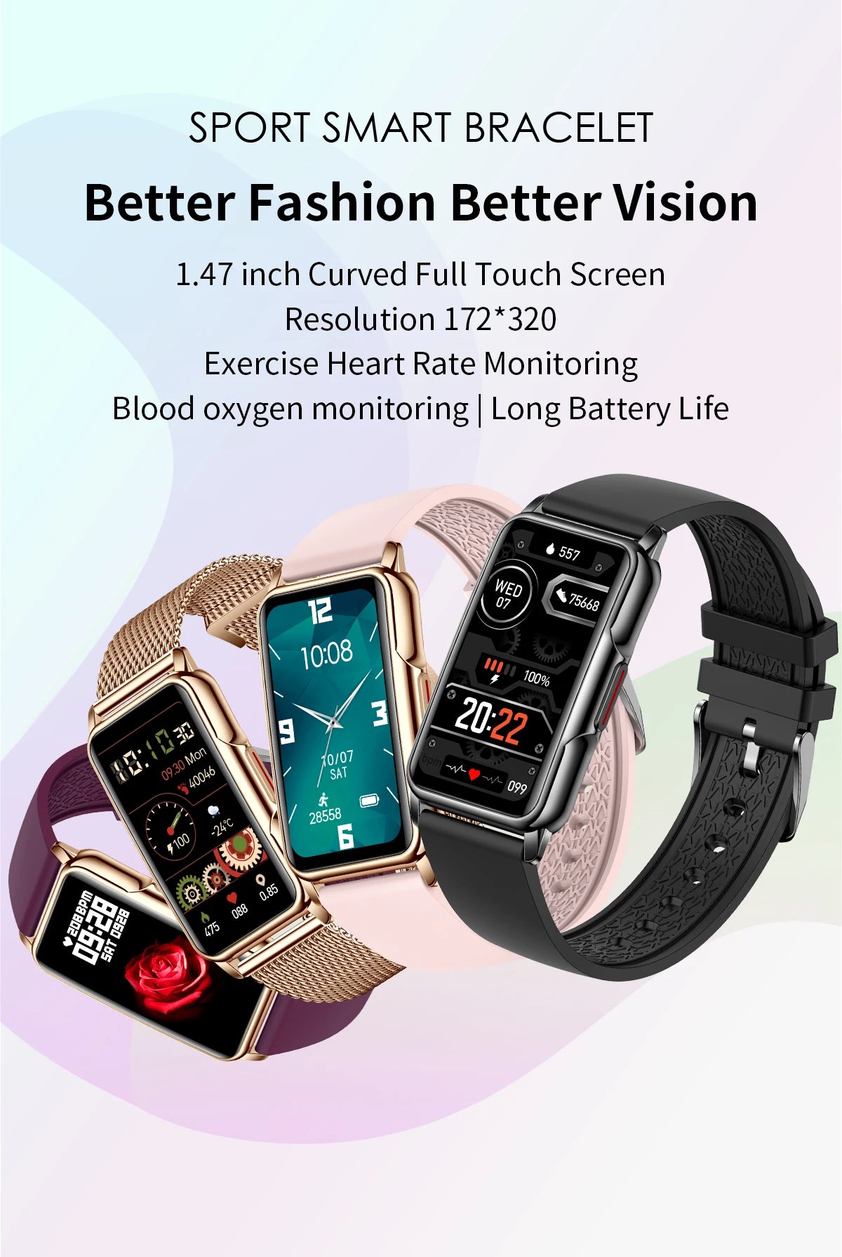 Bracelet Connecté Femme Homme Sport - Montre Santé Cardiaque Oxygène Étanche | MDN