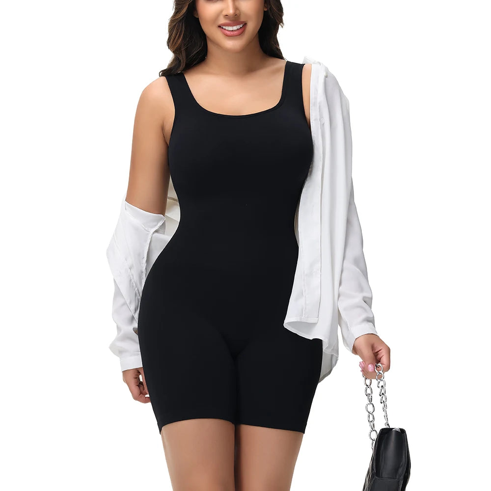 Body Gainant Bretelles Larges Shorty Femme - Gaine Complète Ventre Plat Confortable | MDN